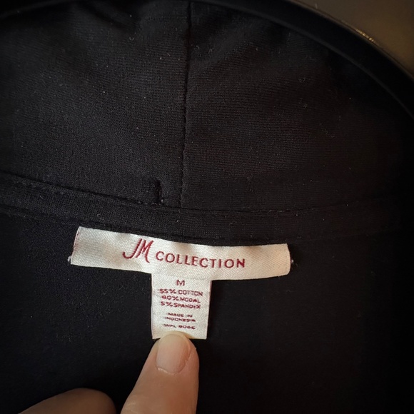 JM Collection Open Front Top Tunic Black Jacket Top Size M EUC - Picture 4 of 8